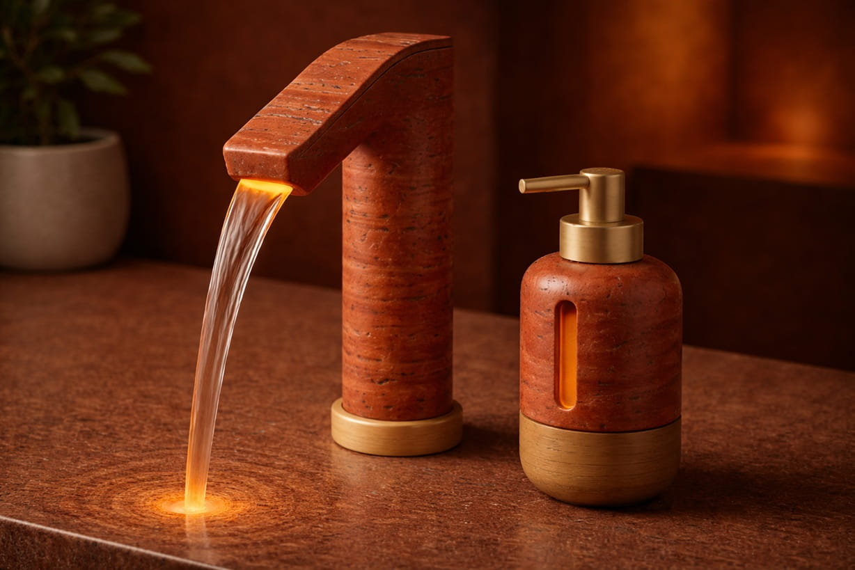 Red travertine